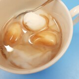 プチ大福で(^^)黒糖カフェアーモンドミルク汁粉♪